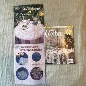 McCalls Crochet, Complete Guide Thread Count, Table Toppers Magazines Lot of 3